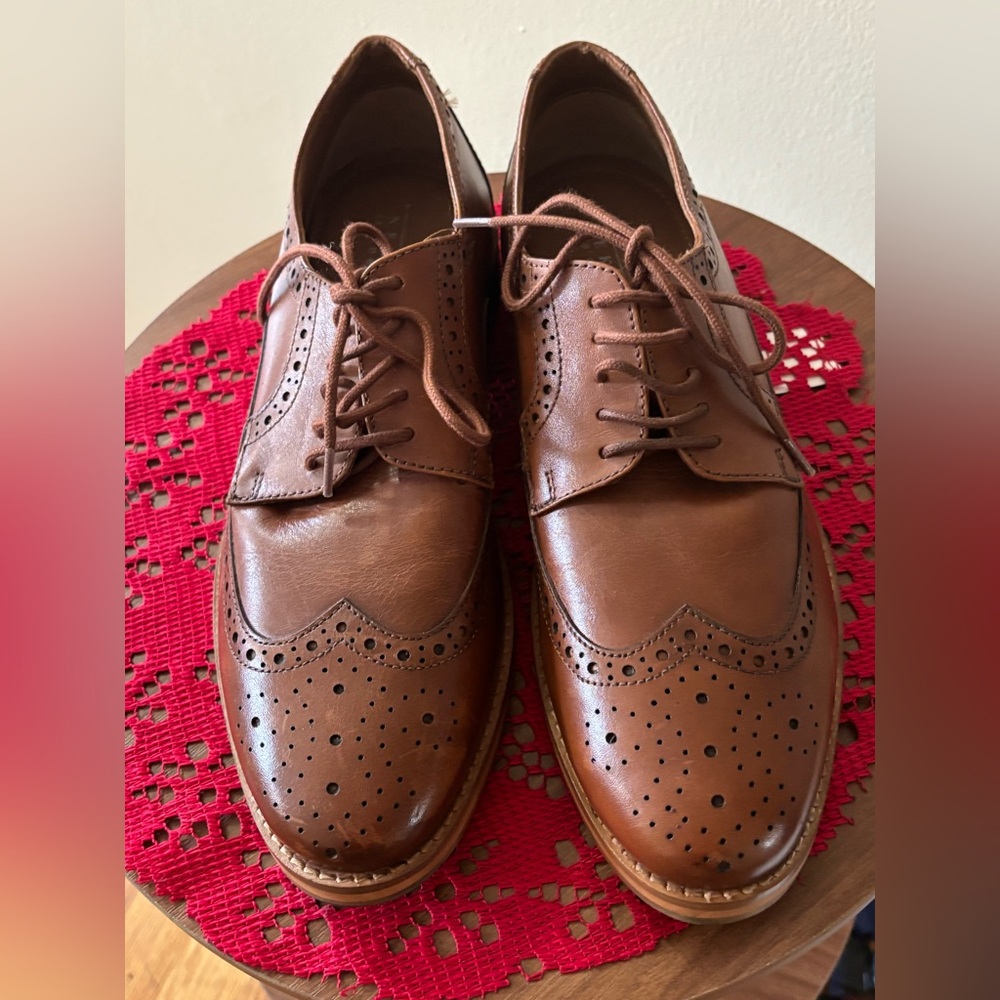 Elegant Brown Leather Men's Oxfords